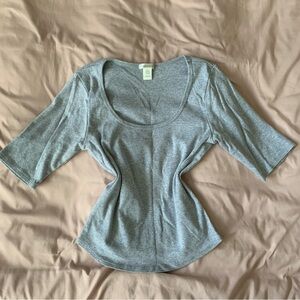 Gray Women's Top Grey Bozzolo scoop neck top #greytop